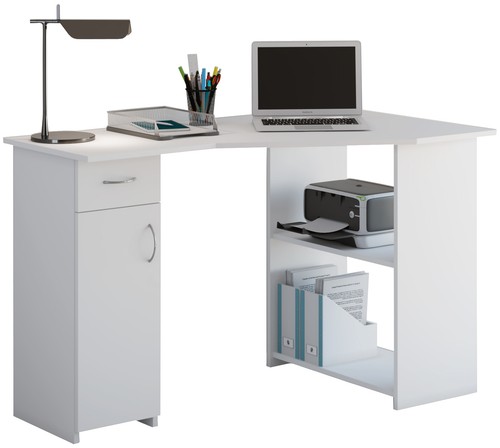 Wooden corner desk linzia - wooden,