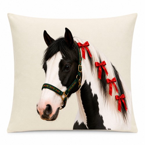 Christmas piebald horse - piebald,