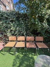 Set of 4 vintage Bauhaus Marcel Breuer Cesca Chairs Black wood with rattan   