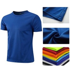 Unisex Quick Dry Gym T Shirt Sports Fitness Running Short Sleeve Breathable Top