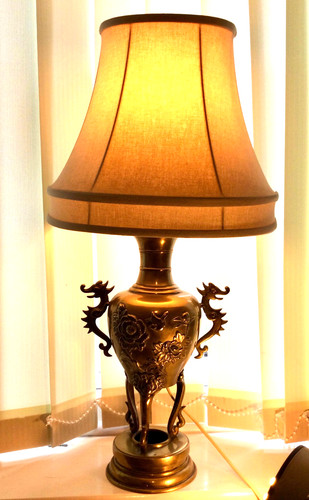 Antique brass table lamp very - table, lamp,