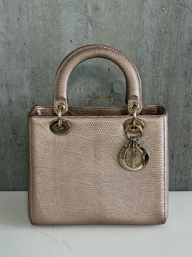 Medium lady dior - medium, metallic