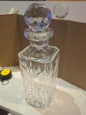 Royal Brierley Crystal Square Whisky Decanter -21cm 
