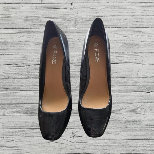 Fiore black patent court - black, shoes