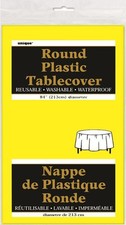 ROUND PLASTIC TABLECLOTH (84"
