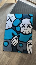 Handmade Custom Blue “KAWS” Rug (roughly 1m X 0.7m)