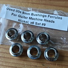 Used 00s 9mm Metal Guitar Bushings Ferrules For Machine Heads Tuners x6 Set #9