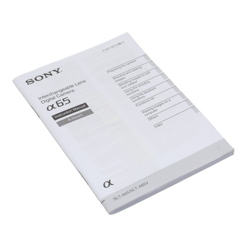 Sony a65 instructions - sony, manual