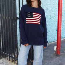 American Flag Knitted Pullover