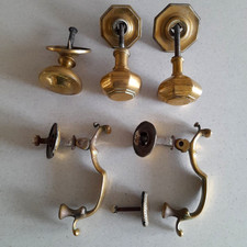 Vintage Job Lot Bundle of Brass Front Door Knobs / Centre Handles & Knockers