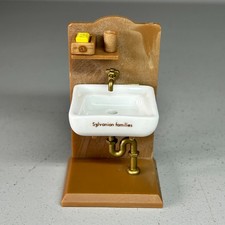 Vintage Sylvanian Families Sink Dolls House Bathroom Accessories Ceramic Sink