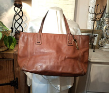 Authentic FOSSIL Tan REAL LEATHER Shoulder Laptop Laptop Bag Medium
