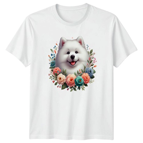 Adorable samoyed dog floral - samoyed,