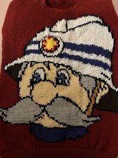 Vintage Fireman Steele Hand Knitted Jumper Size 5-6 Years