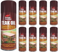 9 x 400ml Teak Oil Exterior Hardwood/Softwood Garden Furniture Spray