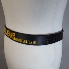 VOI Black Leather Belt Studded