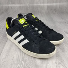 Rare Adidas Original Grand Prix Black Yellow Suede Casual Trainers Sneakers UK 9
