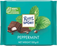 5 x Ritter Sport Peppermint Dark Chocolate 100g Bars