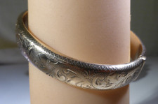 Vintage Solid Silver Gilt Wide