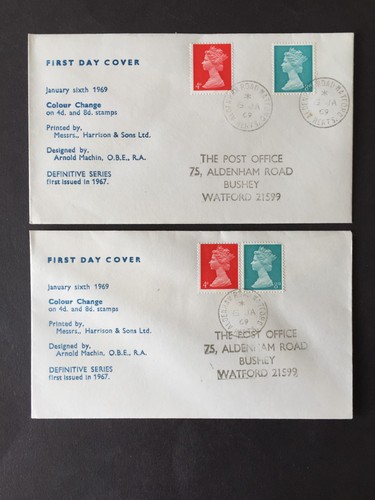 1969 8d colour change - gb,