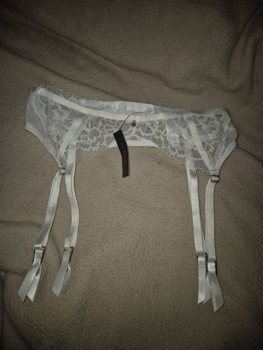 Women white lace suspender - women's,