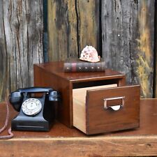 Antique Globe Wernicke Mahogany Copper Index Drawer Filing Cabinet