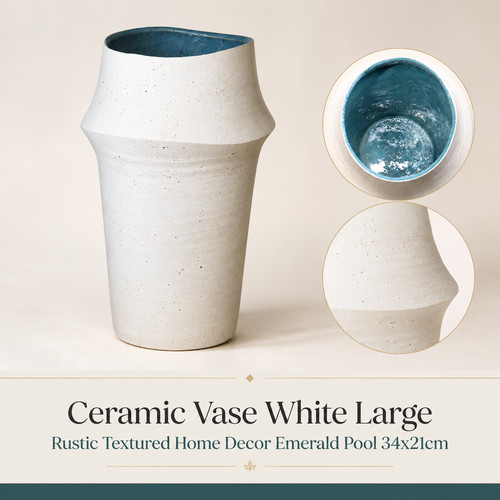 Ceramic vase white large - ceramic,