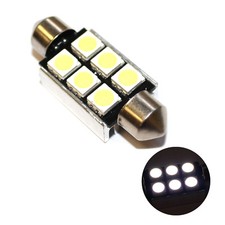 Fits Saab 9000 2.3 -16 Aero CS White 6-SMD LED 39mm Festoon Number Plate Bulb
