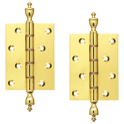 Pair brass finial hinges - brass,