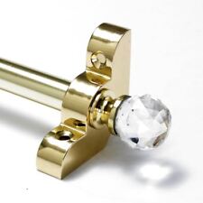 Polished Brass Stair Rods - 1/2" x 28.5" - Premium Range - Crystal Finial