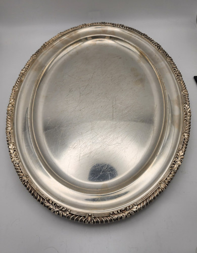 Antique oval silver - antique, platter