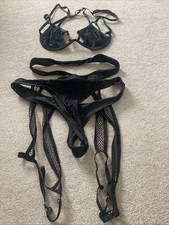 Shein Sexy Black Lingerie Bra And Suspender Set Size Large