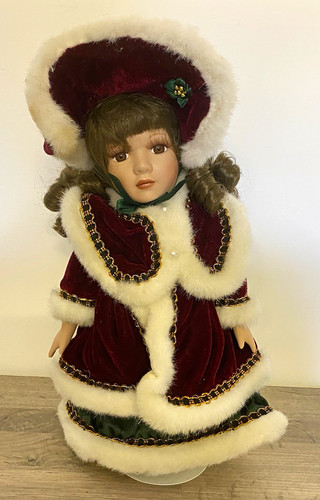 Porcelain christmas doll - porcelain,