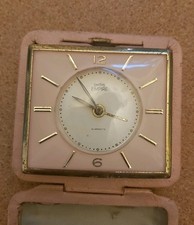 Smiths Empire Travel alarm Clock, Pink, art Deco Style,