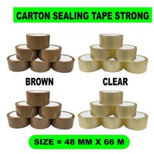 STRONG BROWN OR CLEAR TAPE PARCEL PACKING PACKAGING TAPE SELLOTAPE SEALING