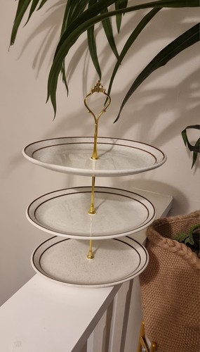 Ceramic three tier oval - ceramic,