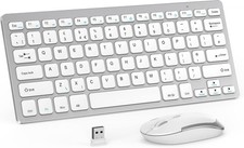 Compact Wireless Keyboard Mouse, 2.4GHz Ultra Thin Small Wireless Keyboar KUT019