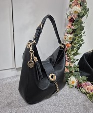 Dune Black Faux Leather Slouch