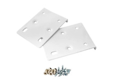 Kitchen Hinge Repair Kit Plates White Cupboard Cabinet Brackets Pair With Screws