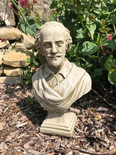 Shakespeare bust stone statue - stone,