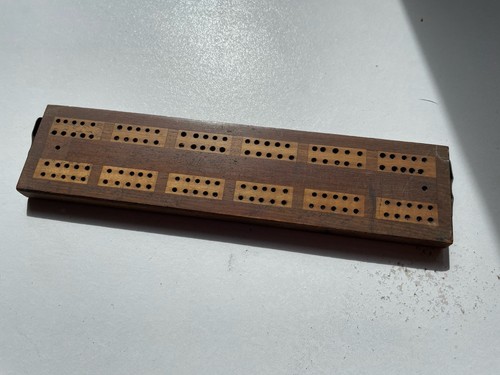 Vintage wooden inlaid - wooden, cribbage