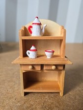 Dolls House Kitchen Unit With Fixed Accessories Wooden