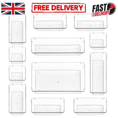 12pcs clear drawer organiser - clear,