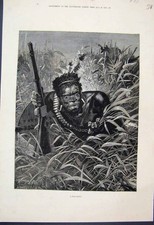 Original Old Antique Print