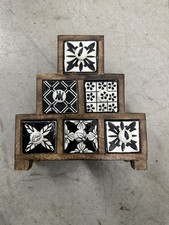 Ceramic And Wood 6 Drawer