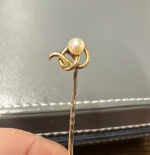 Antique gold pearl - antique, pin