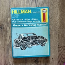 HAYNES 022 WORKSHOP MANUAL HILLMAN IMP + SUNBEAM & SINGER 1963 -1976 875cc 998cc