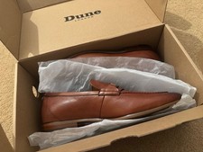 Dune London Mens Tan Leather Sanction Loafers UK Size 9 Brand New with Box