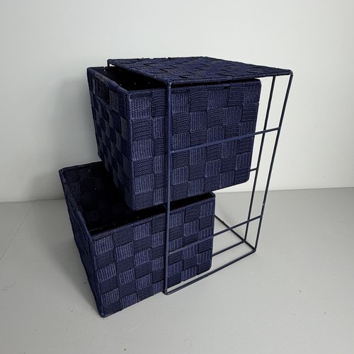 Modern drawer wicker fabric - 2-drawer, wicker/fabric