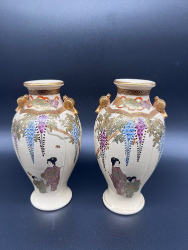 Pair japanese satsuma wisteria - pair,